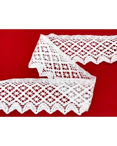 Piabus blanc Pointe en dentelle en dentelle en dentelle coton festonnée Tombbo Rombo High 7.5cm