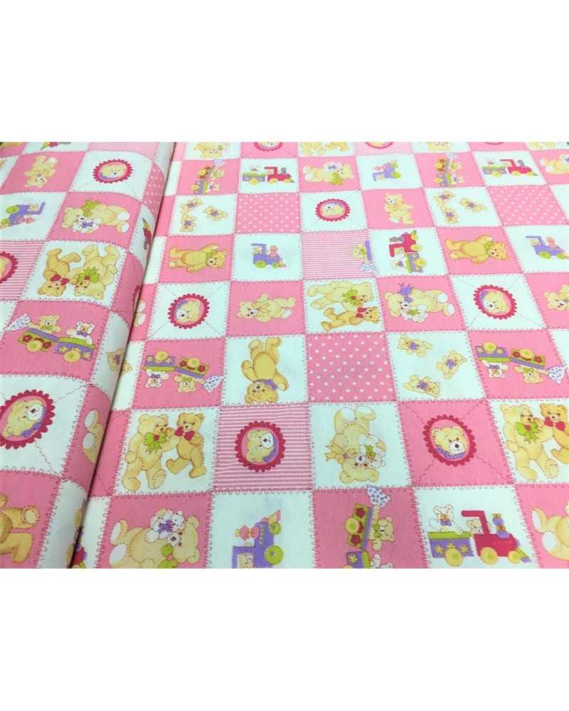 50 cm Tessuto per tappezzeria stamapato baby orsetto giocattoli alto 280 cm