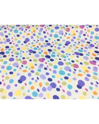 50 cm Piqué upholstery fabric printed on a light blue background with a sprayed spots design 280 cm high in cotton