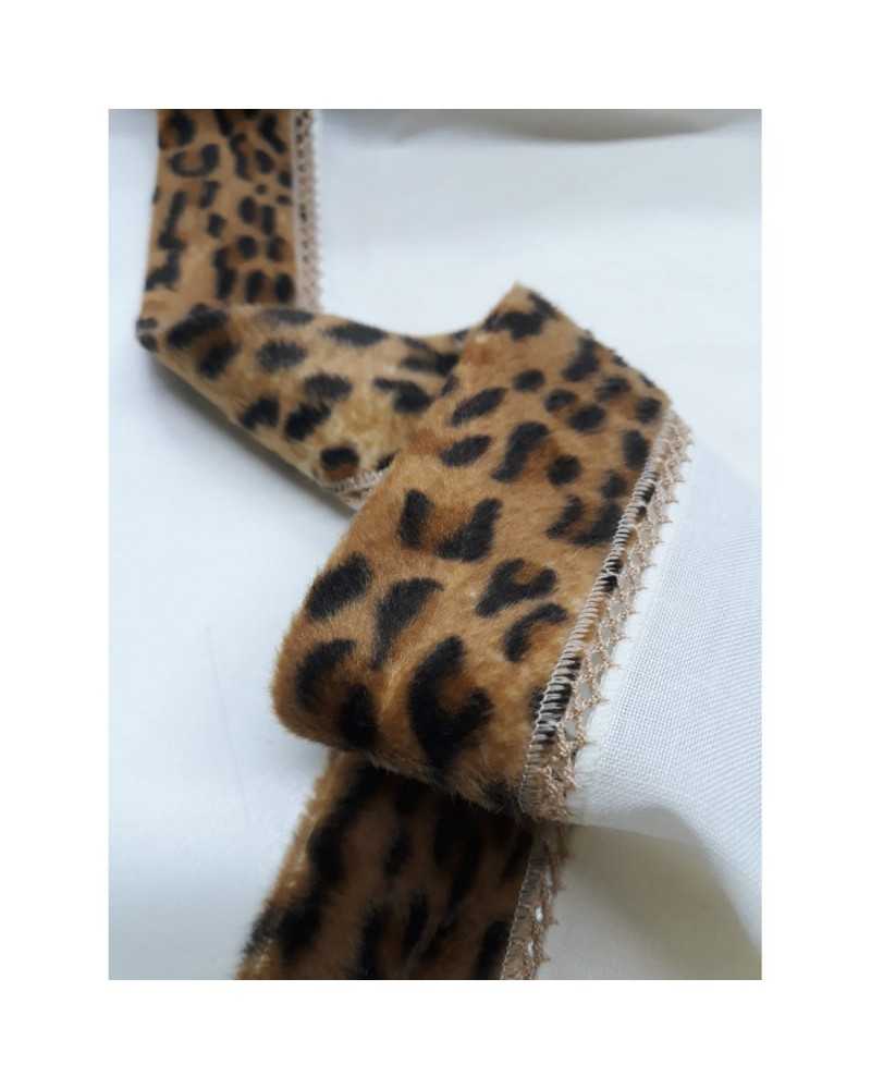 Curtain by the meter cream bottom edged on 2 sides high dis. animalier 60 cm
