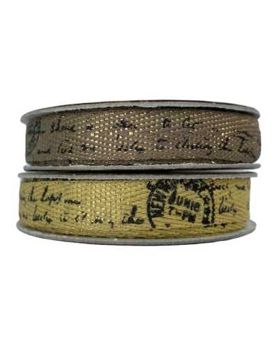 2 Mt-Trimmklebeband-Band-Spigata-Lurex-Druck schriftlich hohe Abdeckung hohe 1 cm