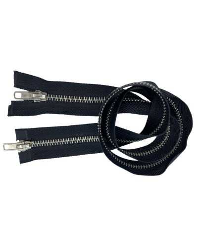Zip zip zip closure metal brass chain silver double slider unhappable cm 60