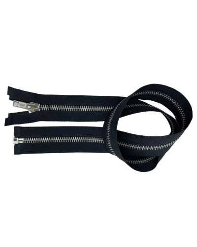 Zip Zipper Closure Metal Brass Chain Silver Silver Release Cm 80