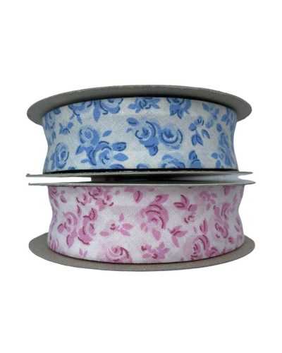 Tablettsassen Diagonale Band Querweiß Kreuzbaumwollband High Flower Print 25mm