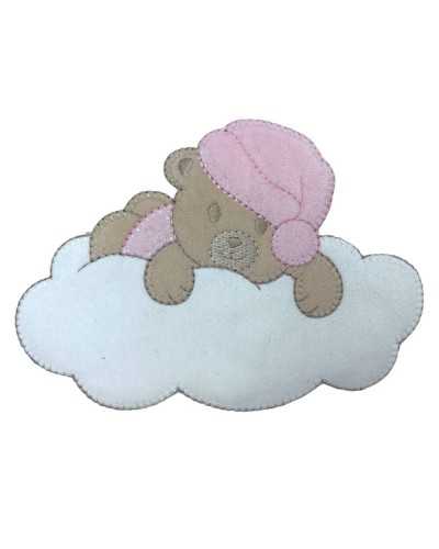 Teafood Application Baby Bear Beige White Cloud Velvet 14x10 cm