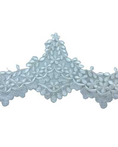 Tüll-Trimmungen Spitze Rebrodè Smereled Brautspitze Weiße Blumenmilch hoch 11,5 cm