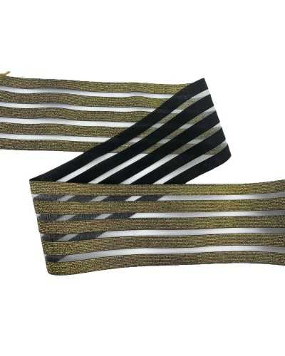 Bandeja de bandeja de la bandeja cinta elástica de la fila transparente negro LUREX GOLD 9CM High