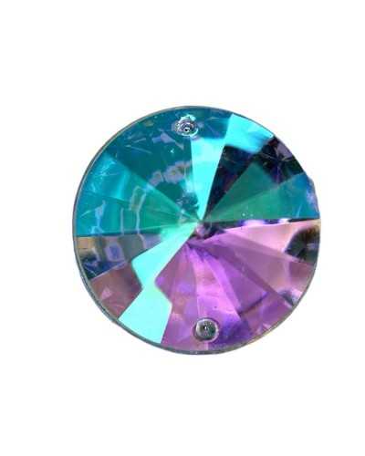 Sewing application round boreal rhinestone transparent 3 cm