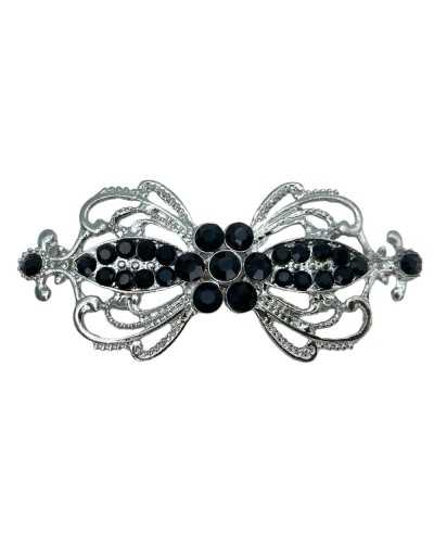 Jewel hook in shiny metal with 7x3 cm rhinestones
